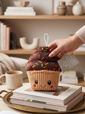 Plush Cupcake Stuffed Toy - Brown & Tan Kids Plush 6”